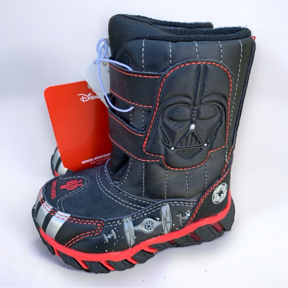 Disney Star Wars Darth Vader Kid’s Boy’s Black Winter Snow Jogger Outdoor Boots - Picture 4 of 9